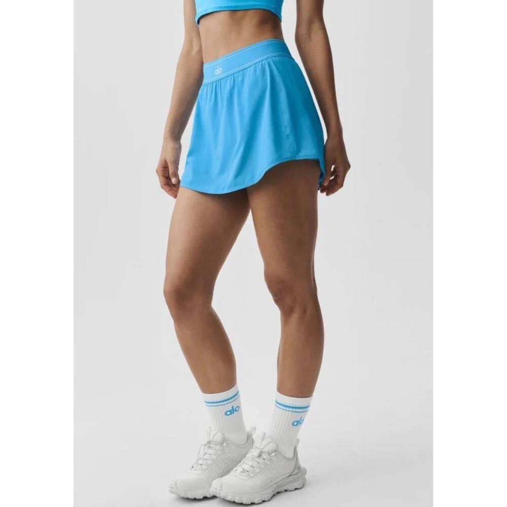 Alo Yoga Match Point Tennis Skirt Skort Azure Blue Size S Small New With Tags